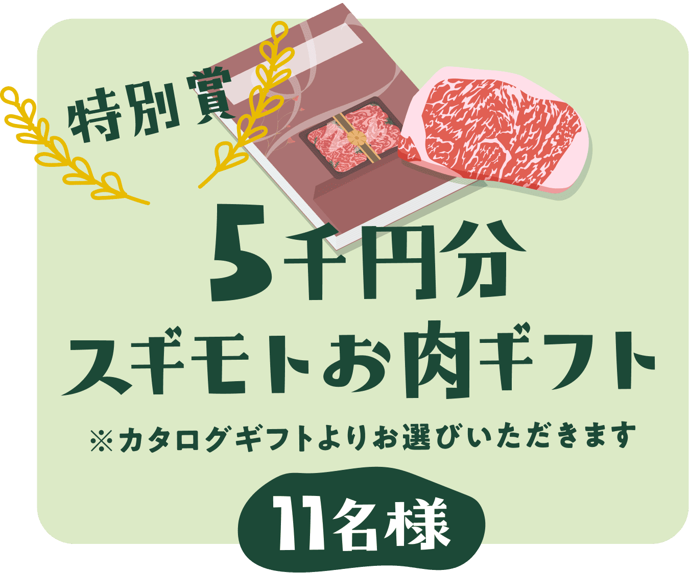 特別賞 5千円分スギモトお肉ギフト